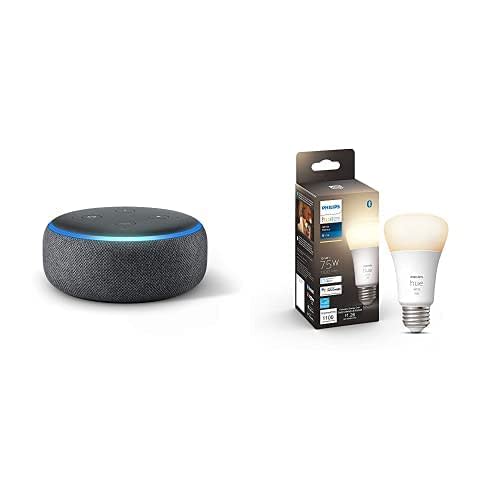  Echo Dot (3rd Gen), Charcoal with Sengled Bluetooth Color bulb