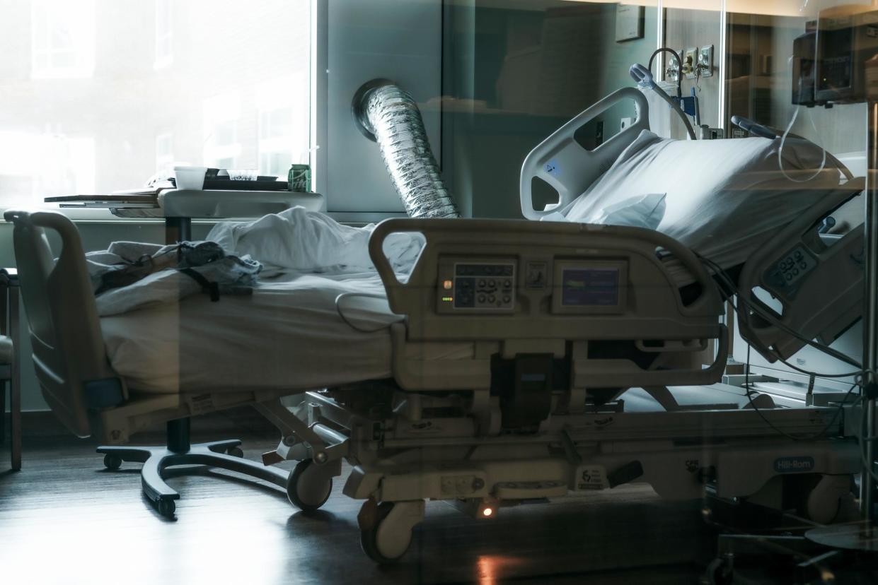 <span>An empty bed at a hospital in Jonesboro, Arkansas, in 2021.</span><span>Photograph: Houston Cofield/Bloomberg via Getty Images</span>