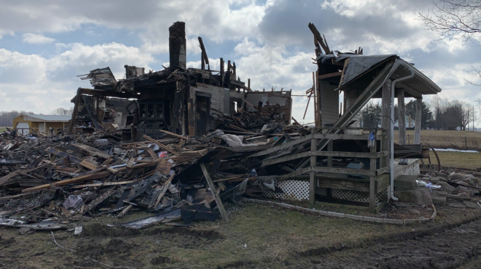 The fire reignited the following day, destroying the family home. Source: WTHR