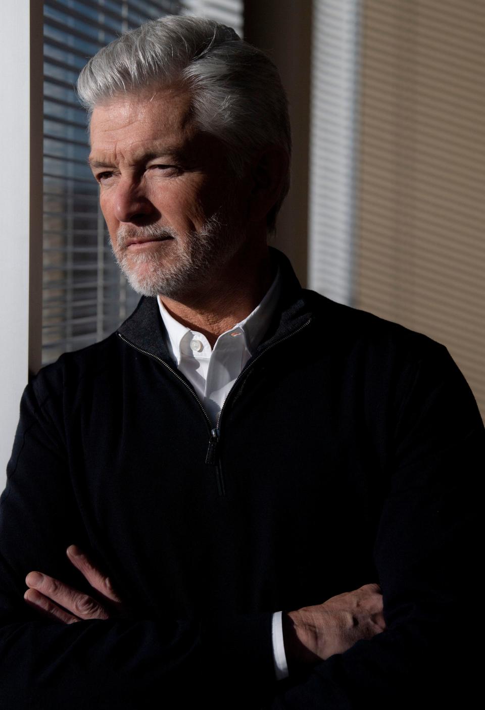 CEO Nick Mendez looks out the window of his office at Innovative Renal Care in Franklin, Tenn., Monday, Feb. 19, 2024.