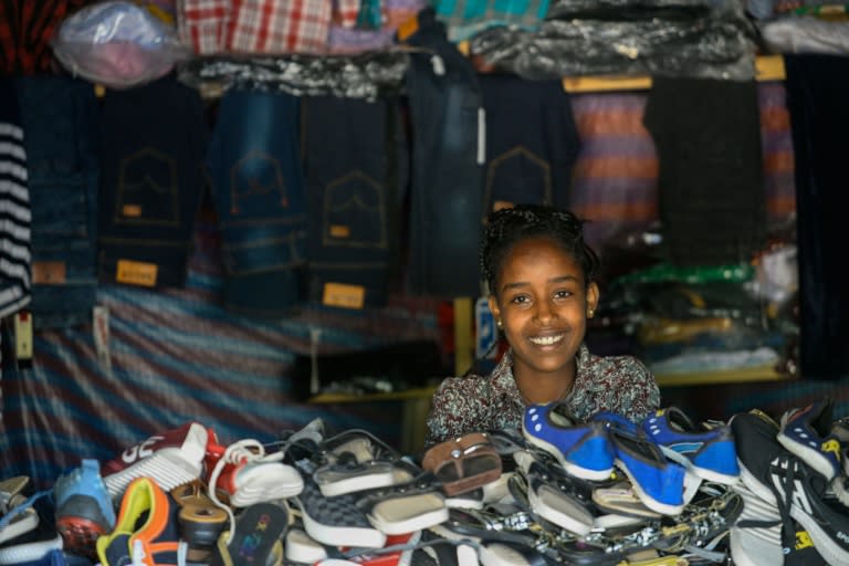 Ruta Zeru sells shoes in the Ethiopian border town of Zalambesa