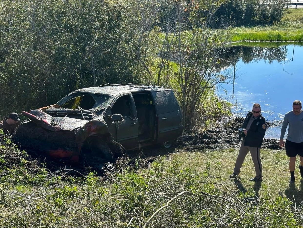 Van pulled from a pond on the highway near Disney, outside of Orlando. Officials with the Orlando Police Department, the Osceola Sheriff's Office and the Orange County Sheriff's Office assisted with the recovery.