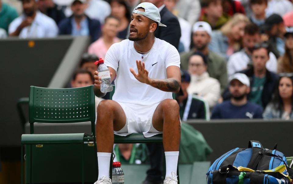 Kyrgios had plenty of words for the umpire - GETTY IMAGES