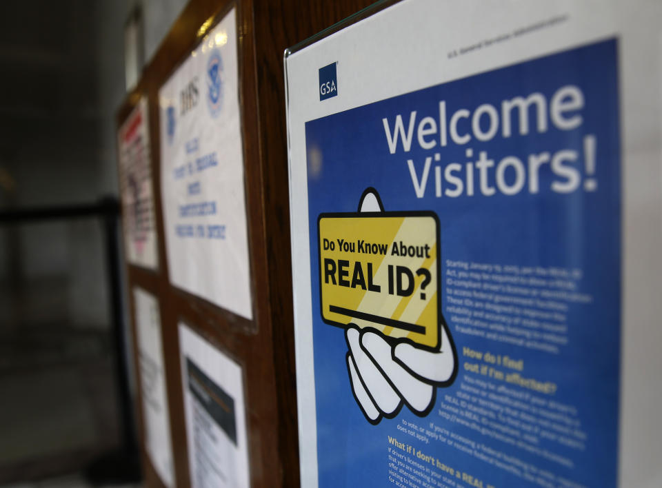 A sign explaining the REAL ID