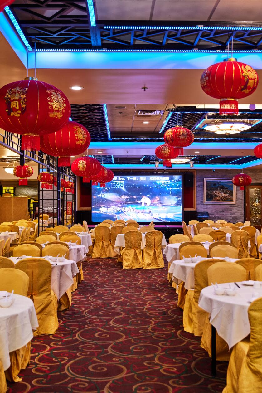 The empty dining room at Golden Soup.