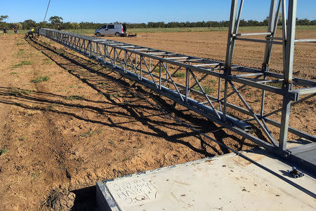 A supplied image showing the 53-metre internet tower that grains and livestock farmer Andrew Sevil built on his remote property of 'Whyenbah', located near the township of St George in Queensland, Australia, April 11, 2017. Andrew Sevil/Handout via REUTERS