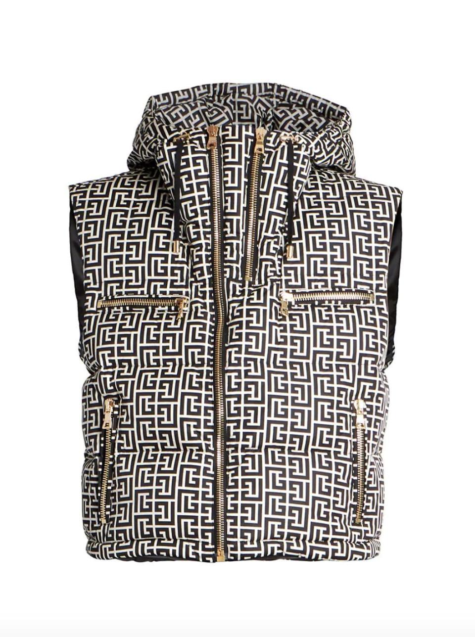 9) Monogram-Print Down Vest