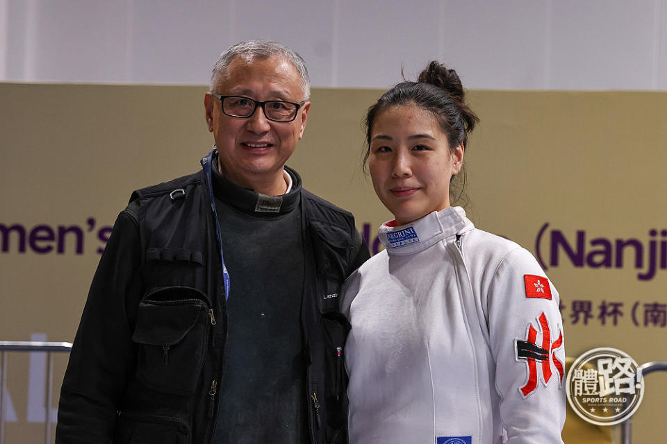 陳渭泠與爸爸、港隊前奧運代表陳啟生