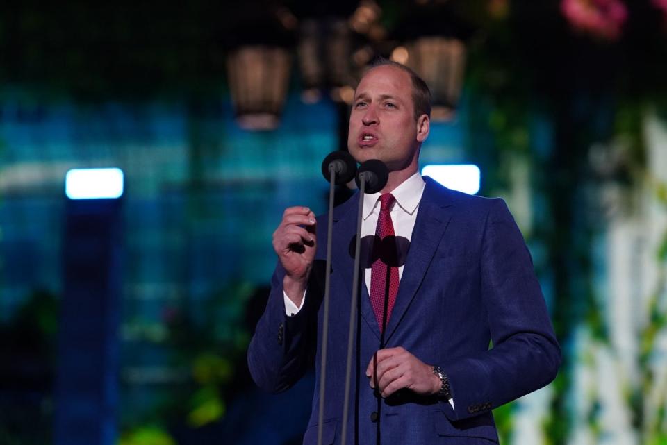 Duke of Cambridge hailed the Platinum Jubilee concert as full of “optimism and joy” as he praised the Queen for her “hope” in the future of the planet (PA)