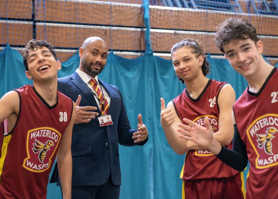 kai sharif, lindon king, danny lewis and preston walters in waterloo road