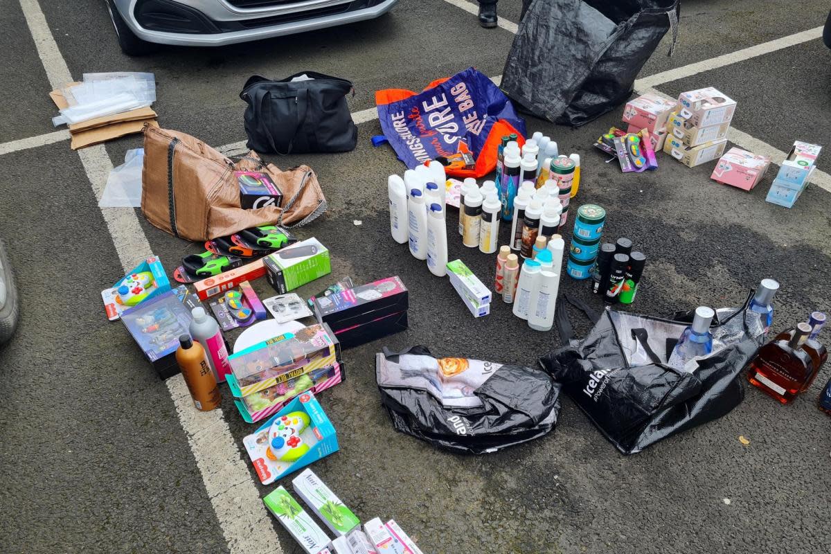 The haul of suspected stolen goods found in a car on Thursday (April 11). <i>(Image: DURHAM POLICE)</i>