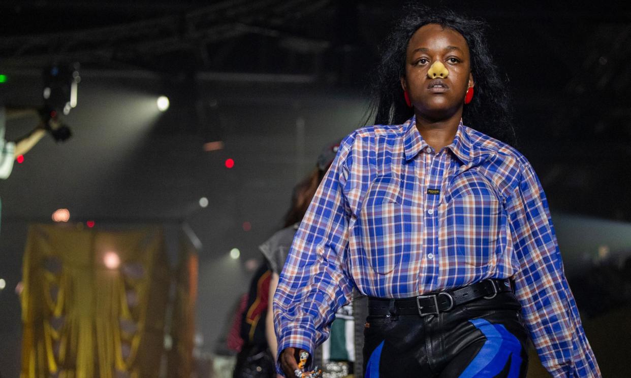 <span>Models walk the runway at the finale of Martine Rose’s show on Sunday.</span><span>Photograph: Justin Shin/Getty Images</span>