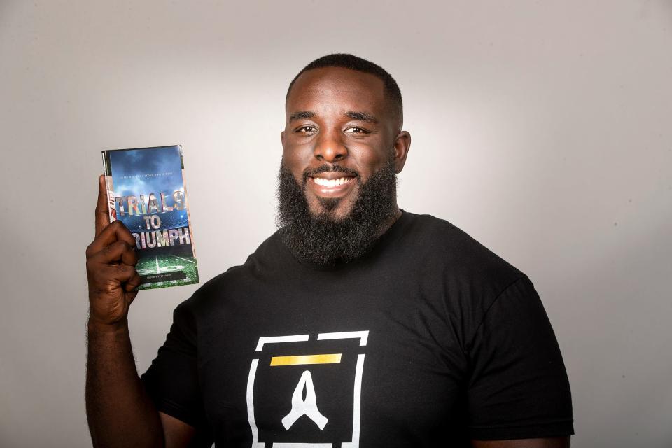 Freddie Stevenson In Lakeland Fl. Wednesday September21,2022. Freddie Stevenson, former football player from Bartow, FSU, NFL, wrote a book called Trials To Triumph that's turned into a documentary about overcoming adversity. Ernst Peters/.The Ledger