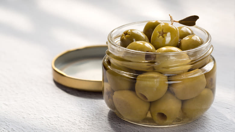 Olives in a jar