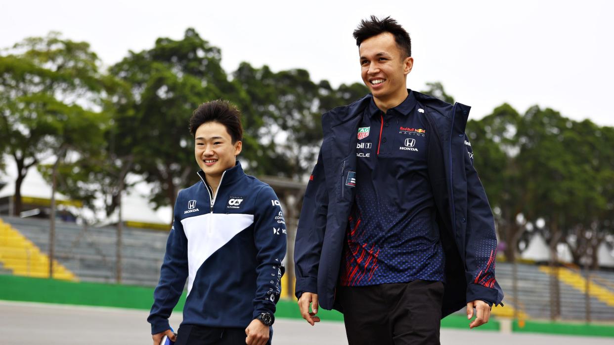 Yuki Tsunoda and Alex Albon