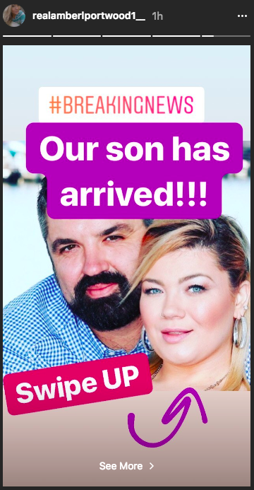 The new parents announced the baby news on social media. (Image: Amber Portwood via Instagram)