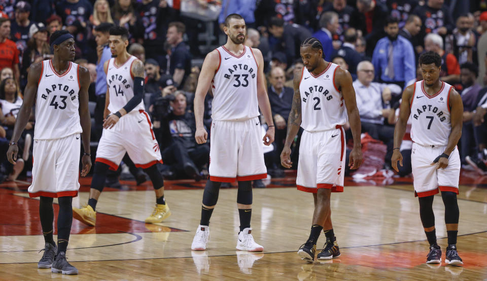 多倫多暴龍2019年稱霸NBA的核心陣容全數離隊。（Rick Madonik/Toronto Star via Getty Images）