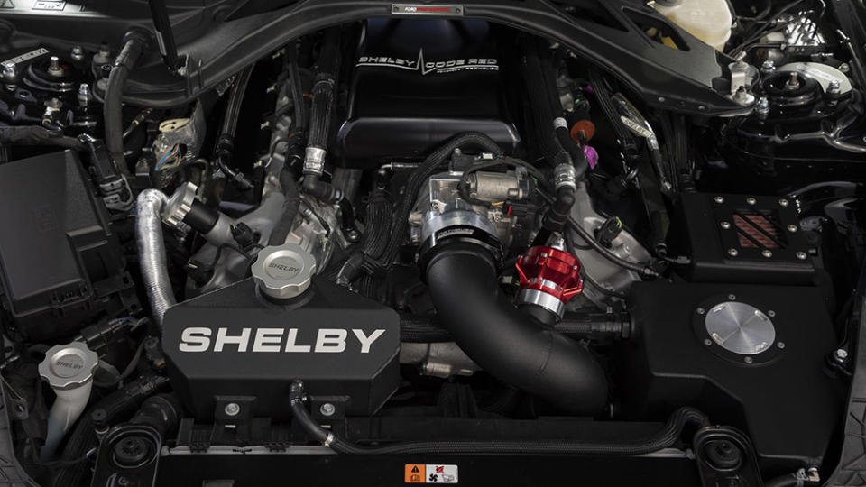 Under the hood of the Shelby American Ford Mustang GT500 Code Red