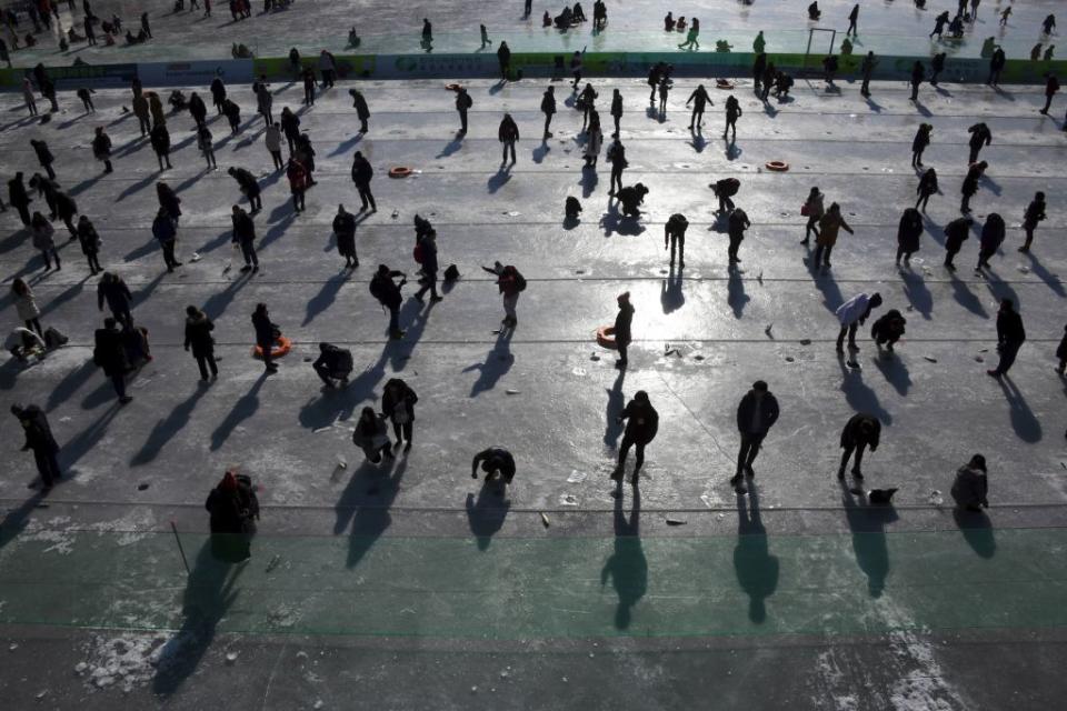 South Korea Ice Fishing festival