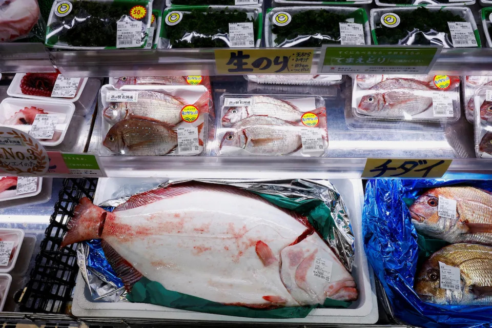 A view of locally caught seafood at the Hamanoeki Fish Market and Food Court in Soma, Fukushima Prefecture, Japan, August 31, 2023. (PHOTO: REUTERS/Kim Kyung-Hoon)