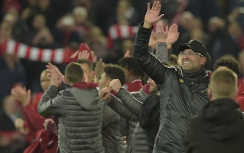 Head coach Juergen Klopp of FC Liverpool gestures after the UEFA Champions League Semi Final second leg match between Liverpool and Barcelona at Anfield on May 7, 2019 in Liverpool, England - Credit: Getty Images