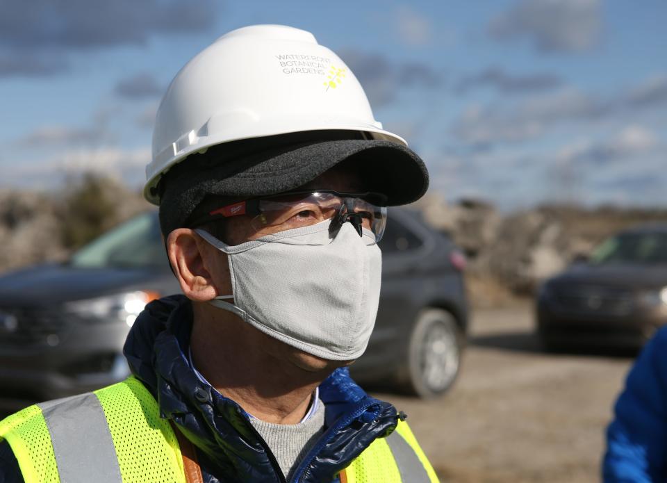 International Japanese garden designer Shiro Nakane checked out a big Southern Indiana quarry near Sellersburg to look for stones for a new garden to be constructed within Louisville’s Waterfront Botanical Gardens.April 7, 2022