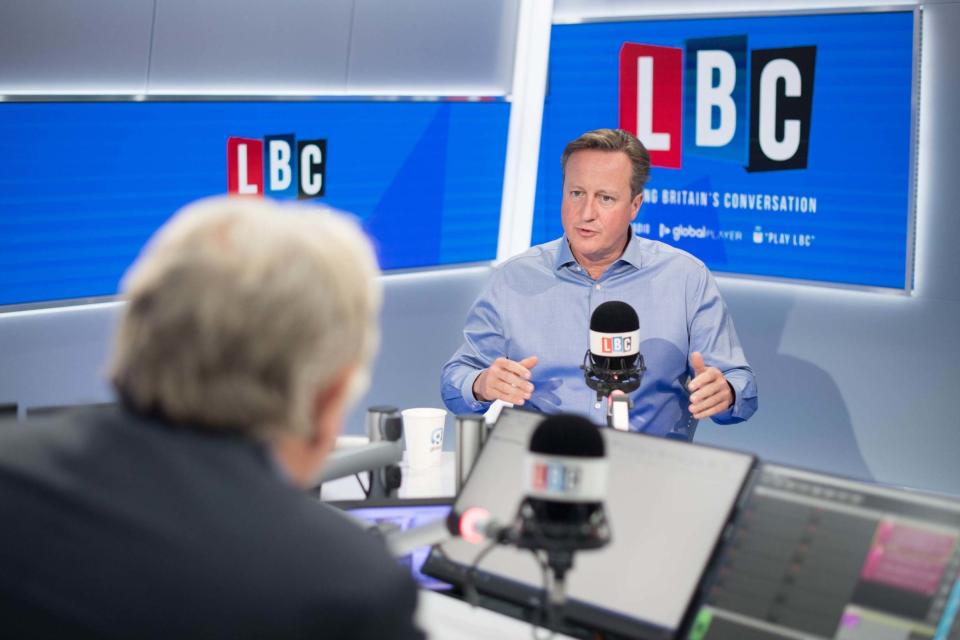 Mr Cameron during an interview with LBC's Nick Ferrari (PA)