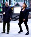 <p>Chris Noth and Queen Latifah crack up while filming a scene for <i>The Equalize</i>r in N.Y.C. on Wednesday. </p>