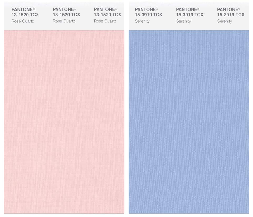 Pantone’s Colors of 2016 were Rose Quartz and Serenity. - Credit: Pantone