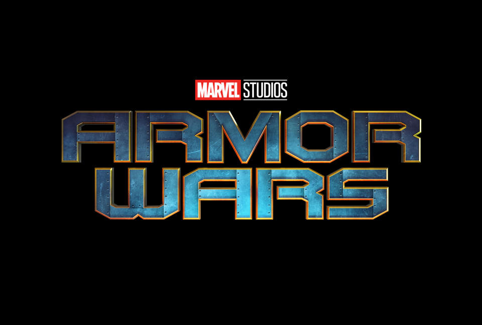 The title treatment for Armor Wars (Disney)