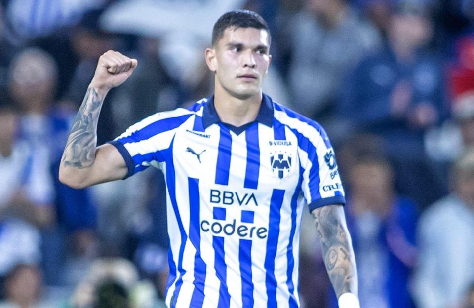 Former FC Cincinnati player Brandon Vazquez has been perhaps Monterrey's best player. Here he celebrates after scoring a goal during the Mexican Clausura tournament match between between Monterrey and San Luis in January.