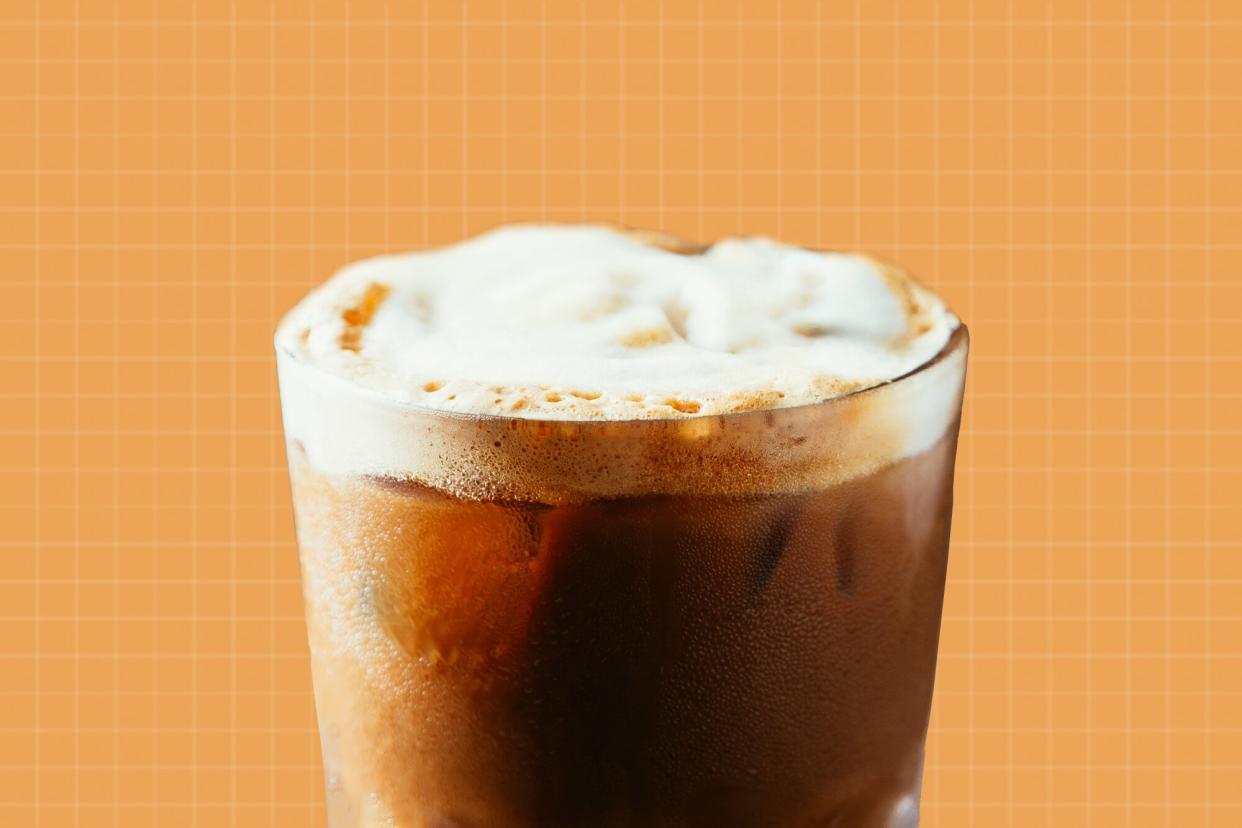 Iced coffee with cold foam onn top