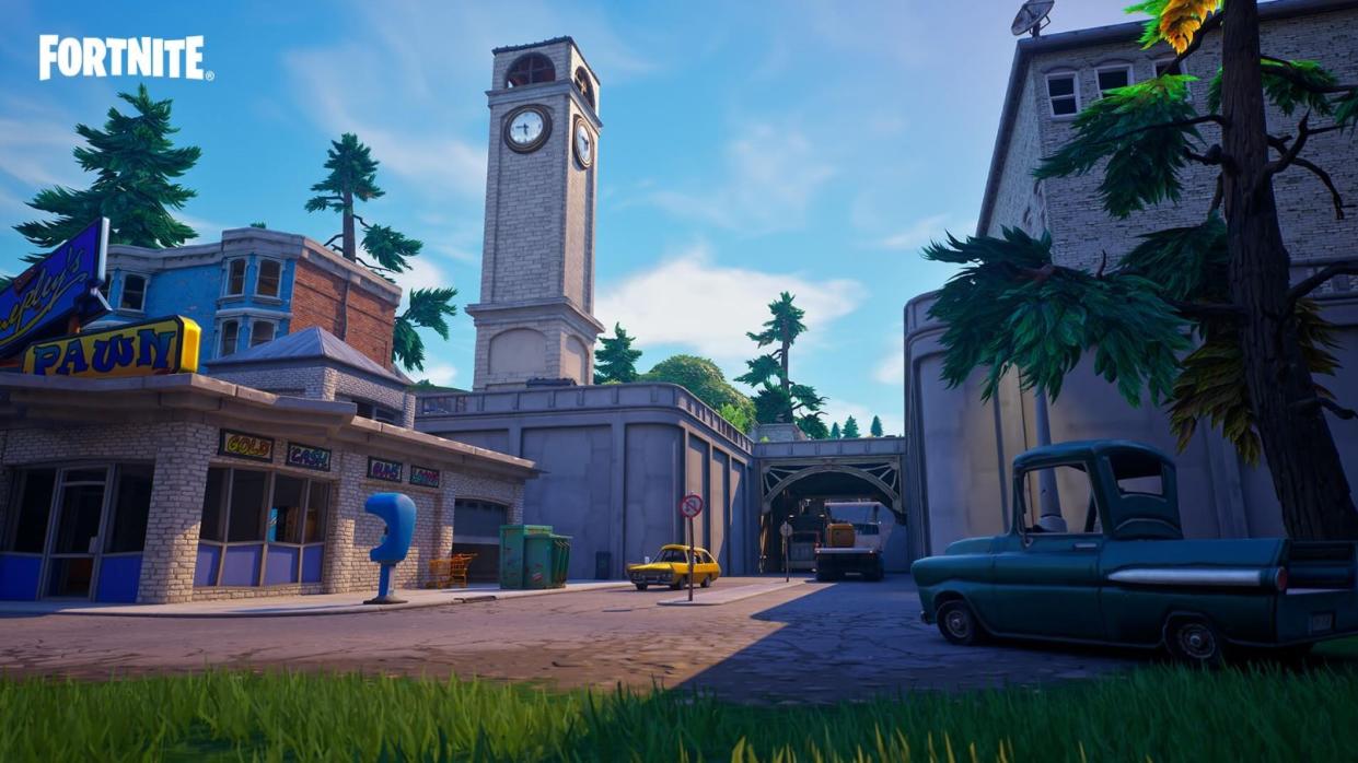  Image of Tilted Towers in Fortnite. 