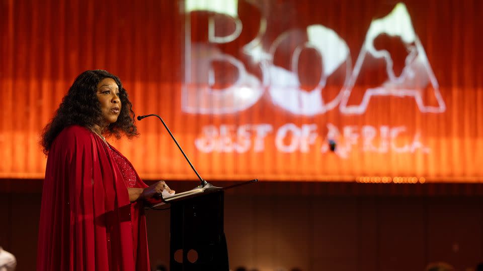 Samoura speaks at the 2023 Best of Africa awards. - Shane Anthony SInclair/FIFA/Getty Images