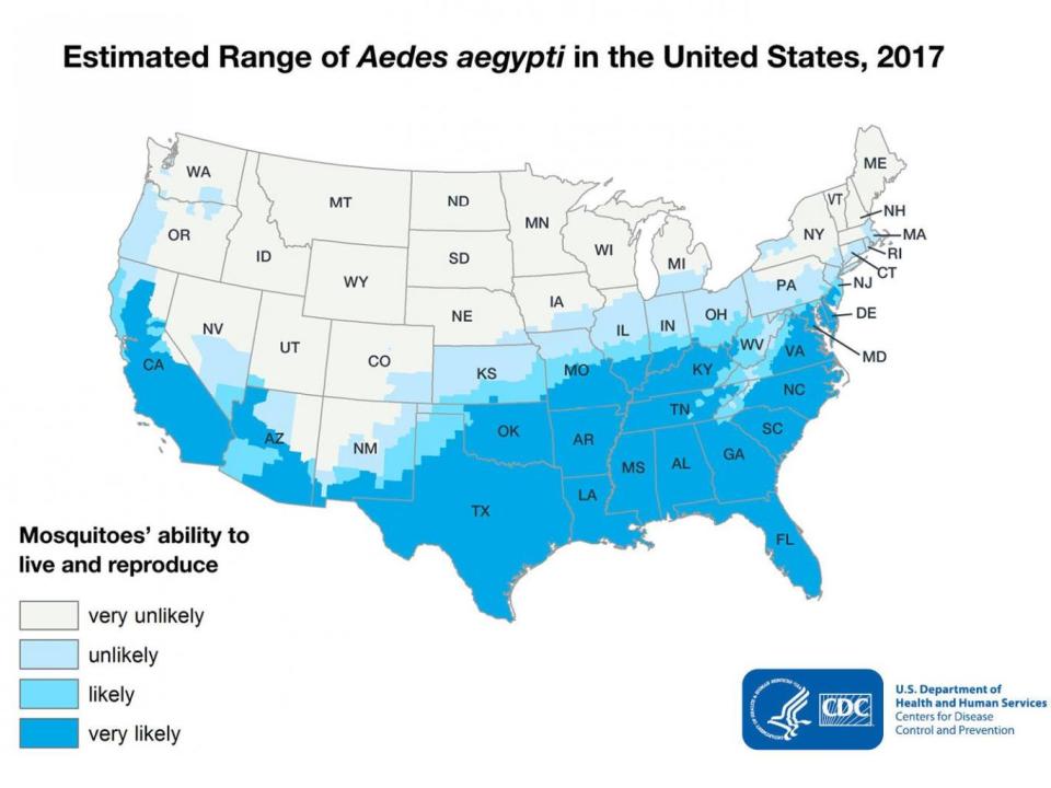 Mosquitoes could start spreading deadly diseases across a huge swathe of the US (CDC)