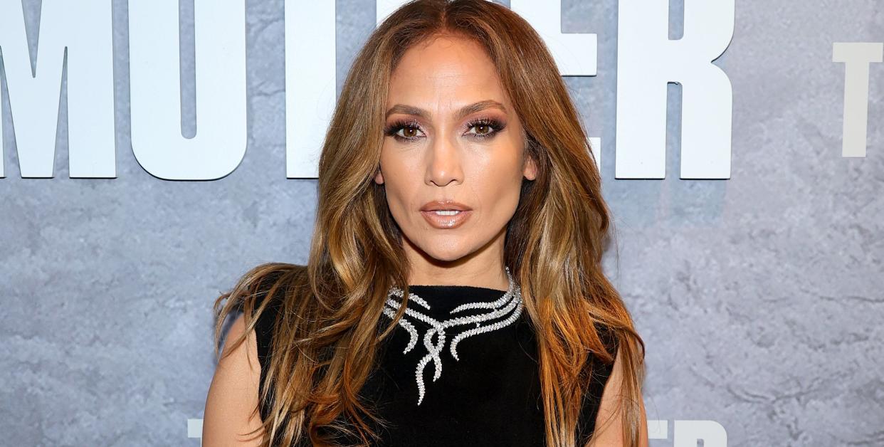 jennifer lopez at the netflix the mother fan screening