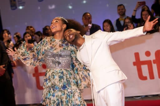 US actors Algee Smith (R) and Amandla Stenberg attend the premiere of "The Hate You Give" at the Toronto International Film Festival in Toronto, Ontario, September 7, 2018