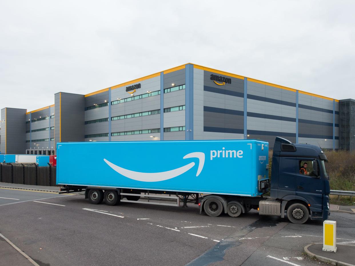 Amazon's warehouse at Tilbury in Essex, east of London.