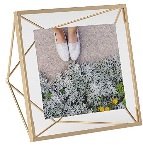 Umbra Picture Frame for Desktop or Wall, Holds One, 4 by 4-Inch, Brass (Amazon / Amazon)