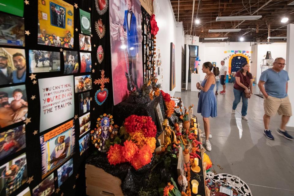 A Day of the Dead altar at the Self Help Graphics & Art.