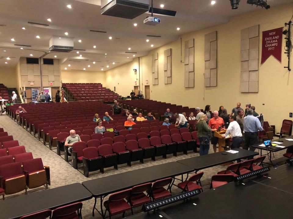 The turnout was low Wednesday night at Swansea's Municipal Complex Project information session held at the Joseph Case High School auditorium.