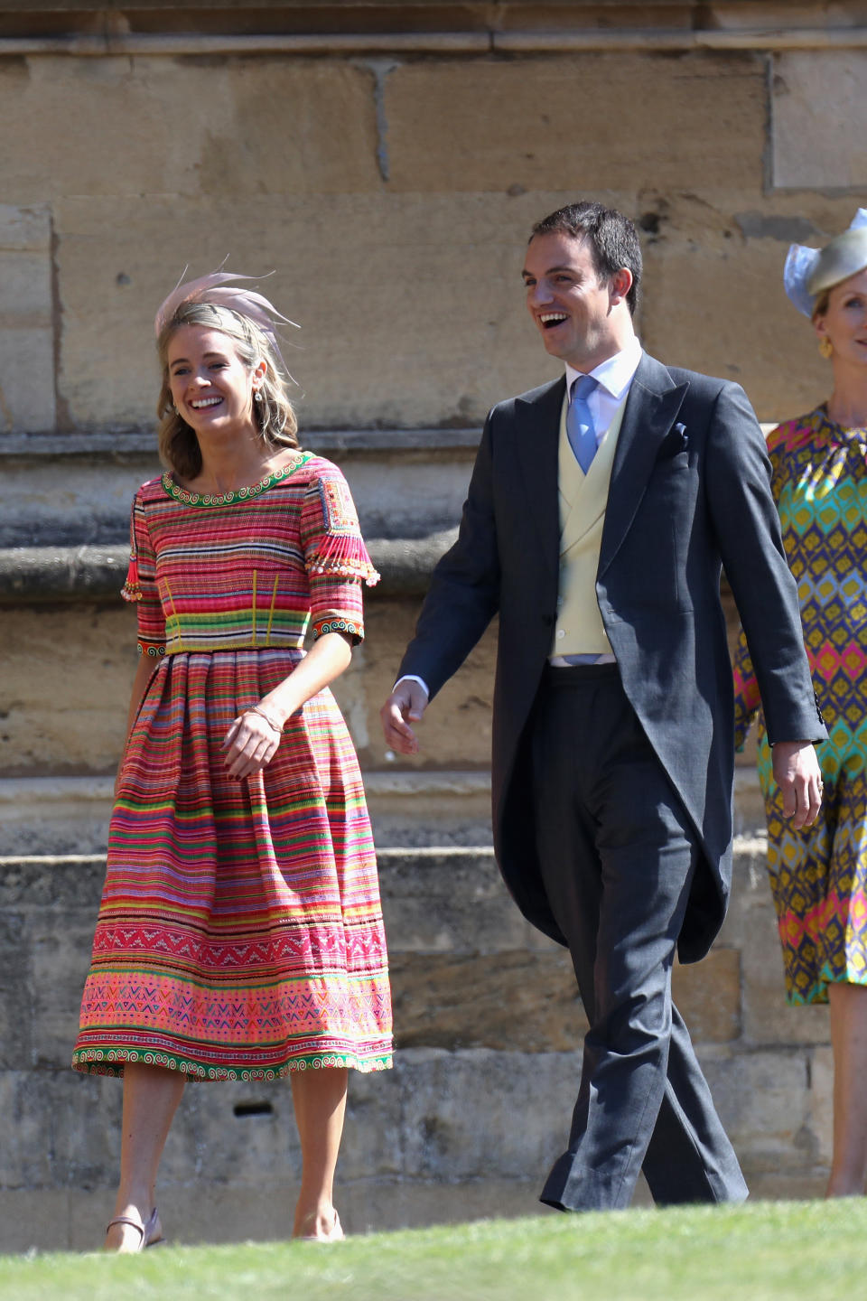 WINDSOR, ENGLAND - MAY 19:  Cressida Bonas (L) attends the wedding of Prince Harry to Ms Meghan Markle at St George's Chapel, Windsor Castle on May 19, 2018 in Windsor, England. Prince Henry Charles Albert David of Wales marries Ms. Meghan Markle in a service at St George's Chapel inside the grounds of Windsor Castle. Among the guests were 2200 members of the public, the royal family and Ms. Markle's Mother Doria Ragland.  (Photo by Chris Jackson/Getty Images)