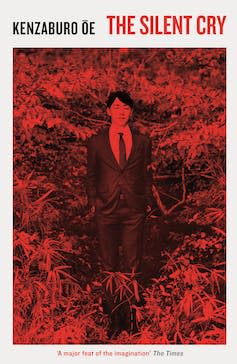 A book cover featuring a man in a suit in a forest.