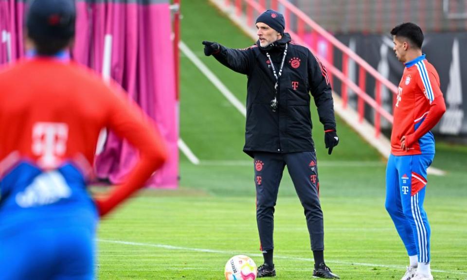 Thomas Tuchel oversees a Bayern Munich training session this week.