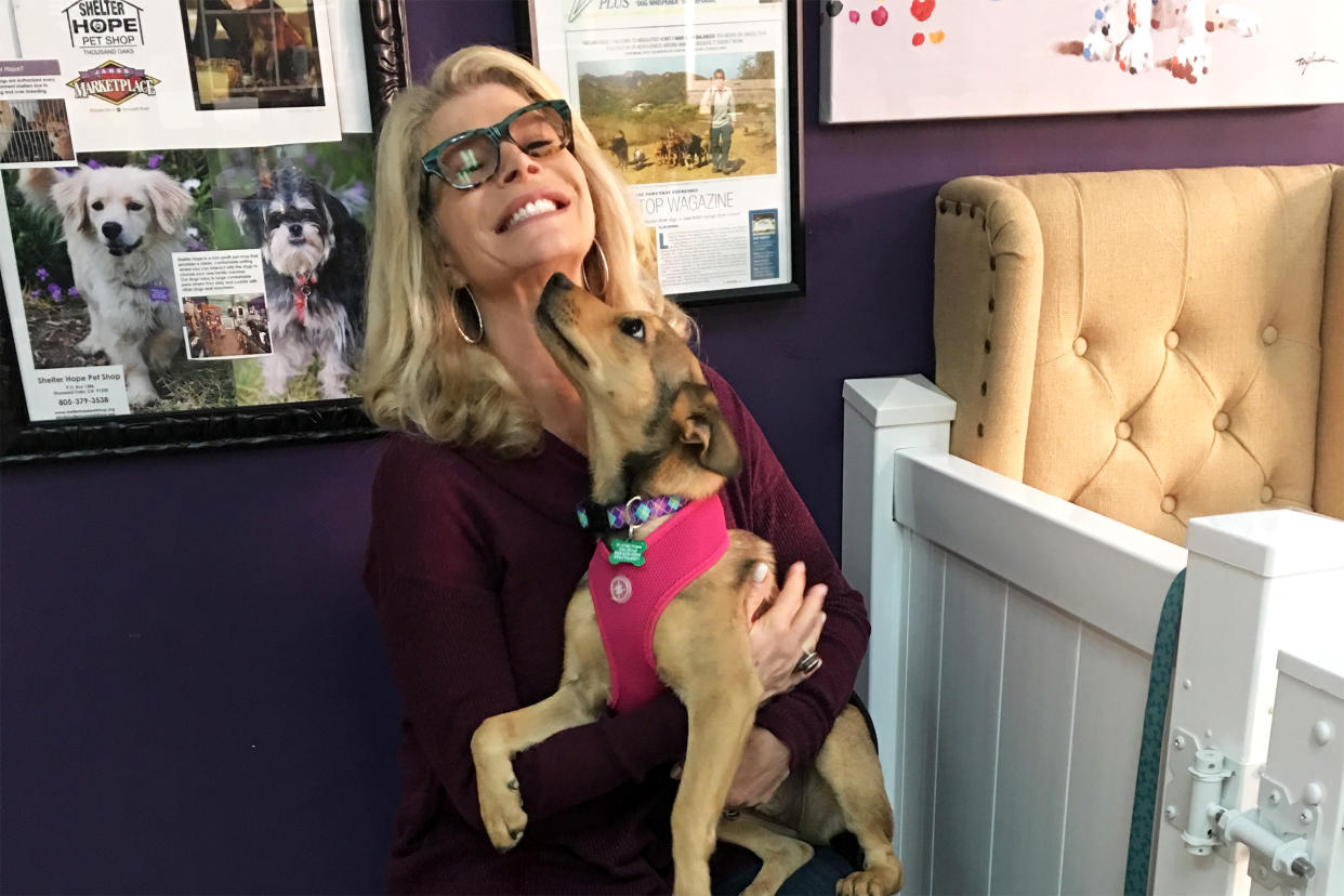Kim Sill with Marco at the shelter. (Shelter Hope Pet Shop)