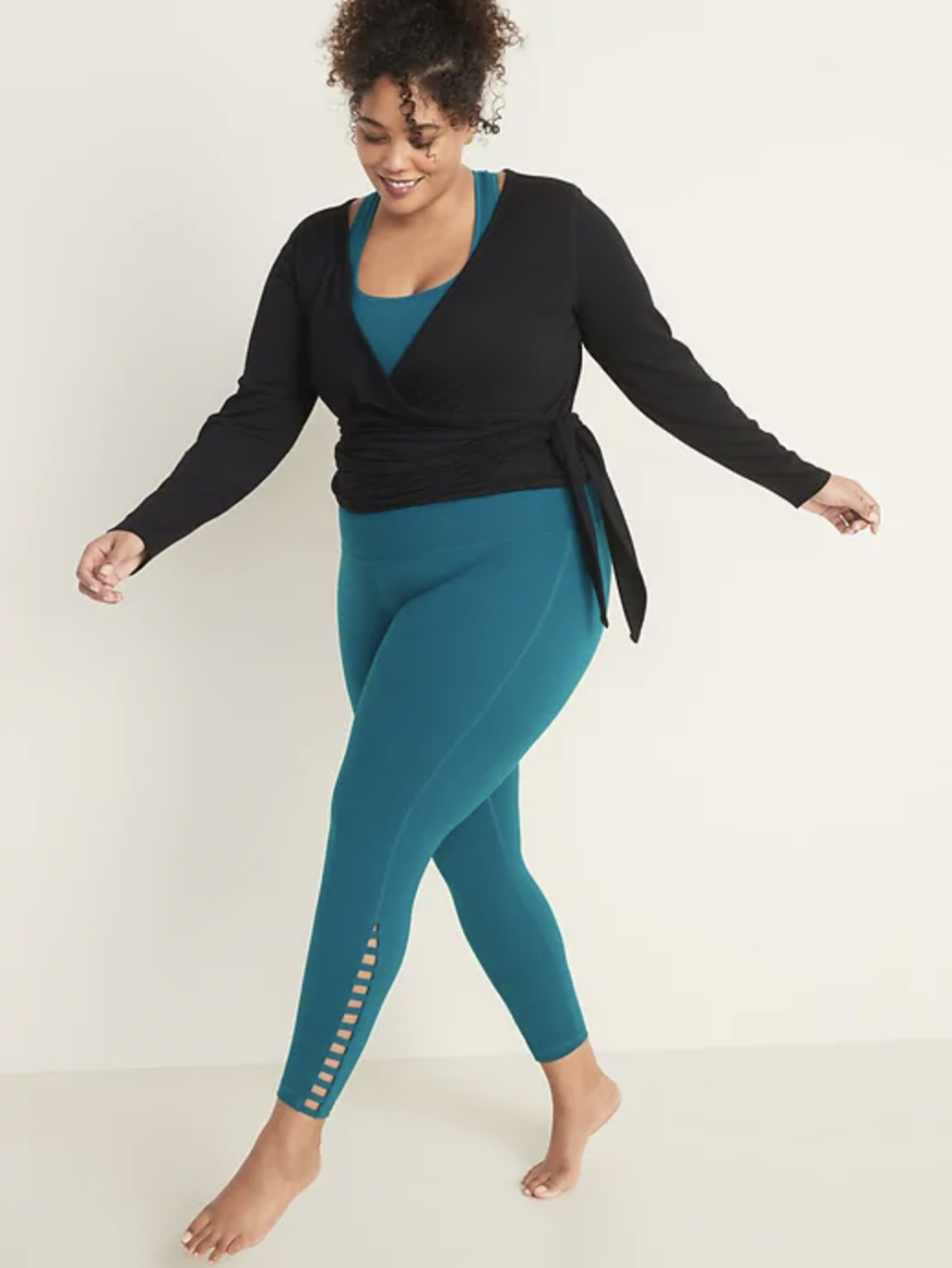 Wrap-Front Plus-Size Performance Top