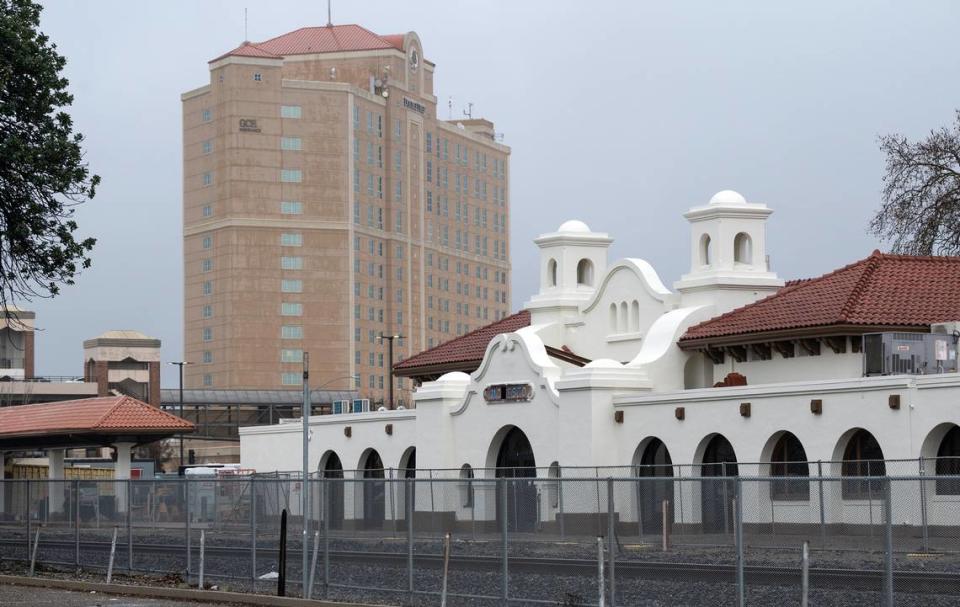 Modesto Transit Center in Modesto, Calif., Friday, March 10, 2023. Remodeling of the transit center began in late 2021. Andy Alfaro/aalfaro@modbee.com