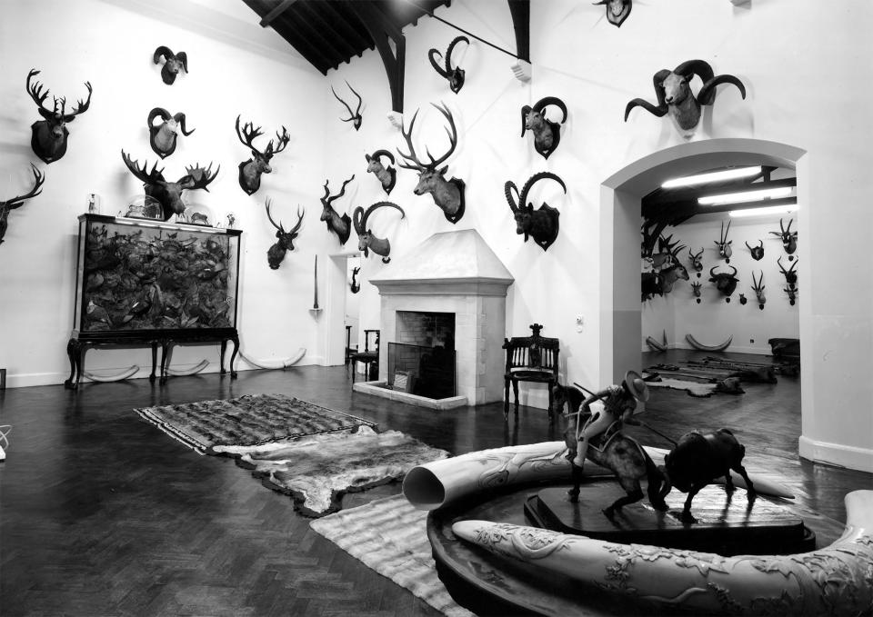 One of the two rooms of the Big Game Museum, which displays over 300 animals mostly shot by British monarchs at Sandringham Estate.