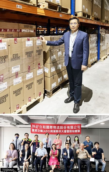 好好立和總經理陳汝興介紹該公司三溫層溫控倉儲中心。