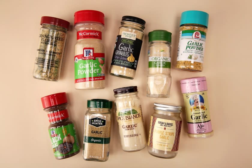 LOS ANGELES, CA - SEPTEMBER 11: Different garlic powders are seen in Mar Vista on Friday, Sept. 11, 2020 in Los Angeles, CA. (Dania Maxwell / Los Angeles Times)